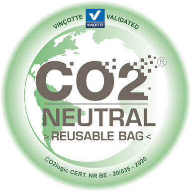co2 neutral label reusable bag